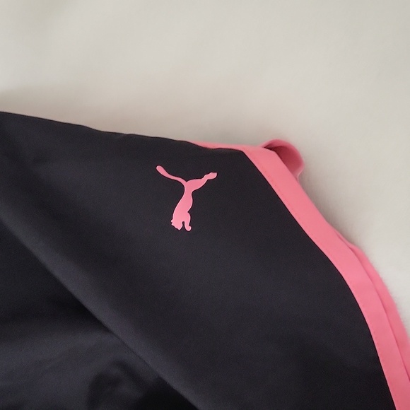 Puma Women's Athletic Shorts in Black with Pink Accents - Picture 2 of 5